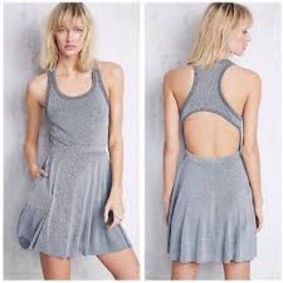 Free People Catchin Rays Gray Racerback Dress - Picture 1 of 5